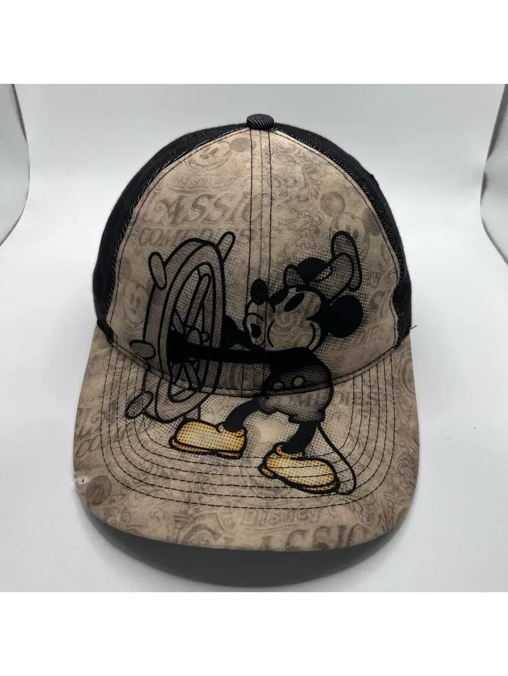 Vintage Mickey Mouse Walt Disney World Adjustable Strap Trucker Hat Cap Men’s